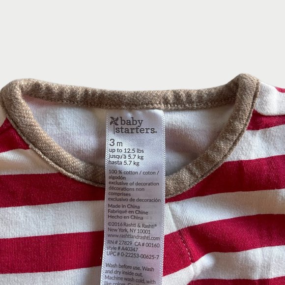 Baby Starters Red & White Striped Monkey 3-Piece Set | 3mos - Picture 3 of 4